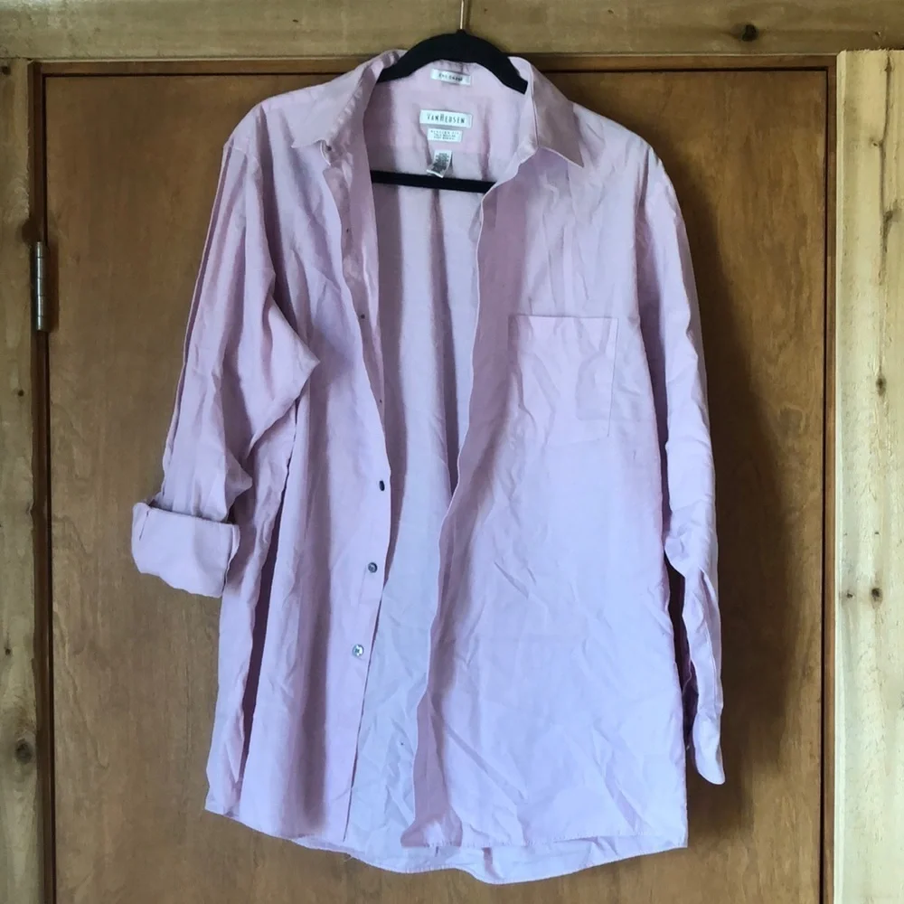 Van Heusen light pink button up shirt